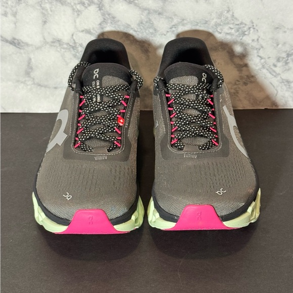 Women’s ON Cloudmonster 2 gray and mint green sneakers - Picture 2 of 5